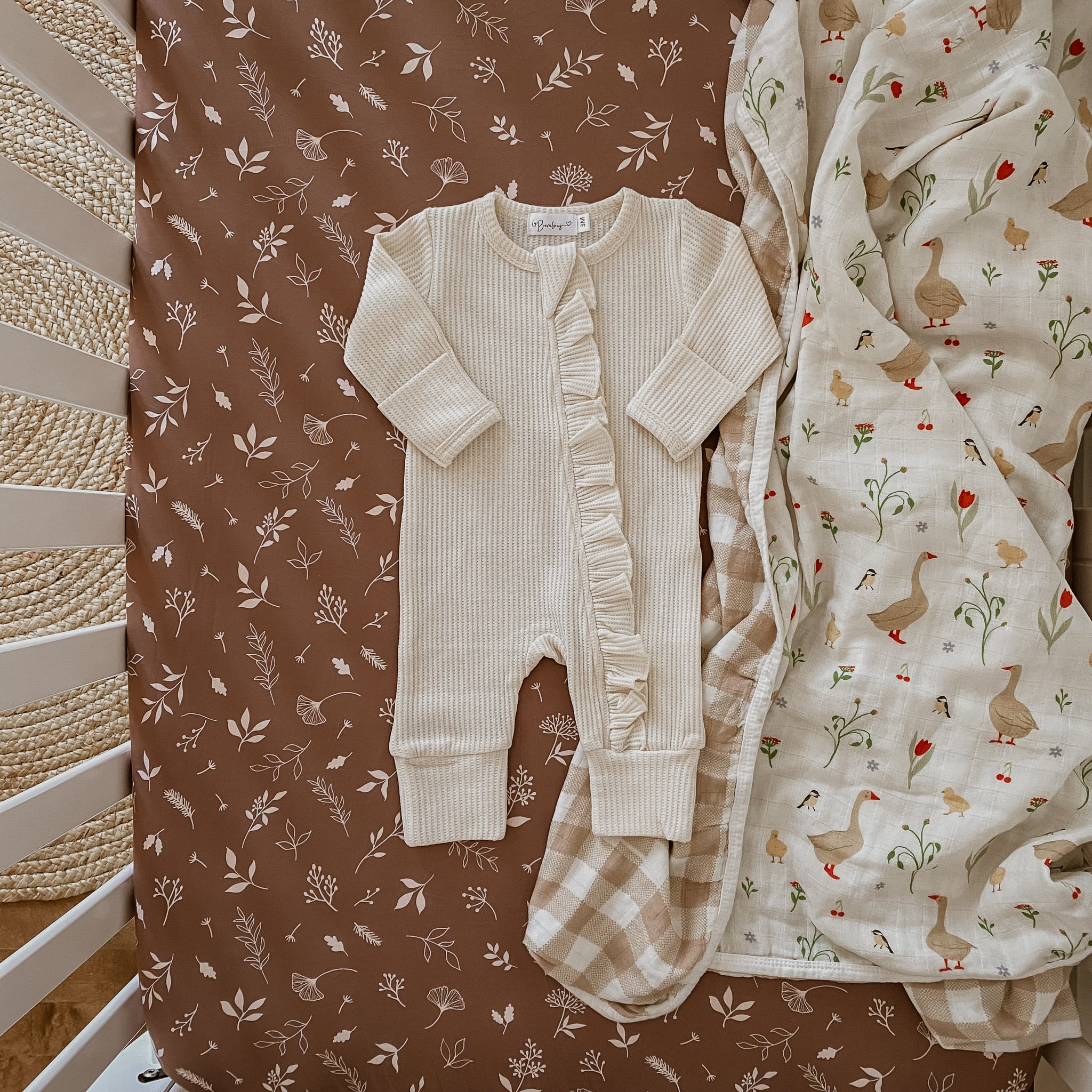 Jumpsuit gaufré crème