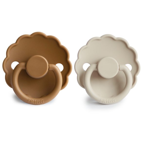 Daisy Silicone Pacifier - Cappuccino/Cream