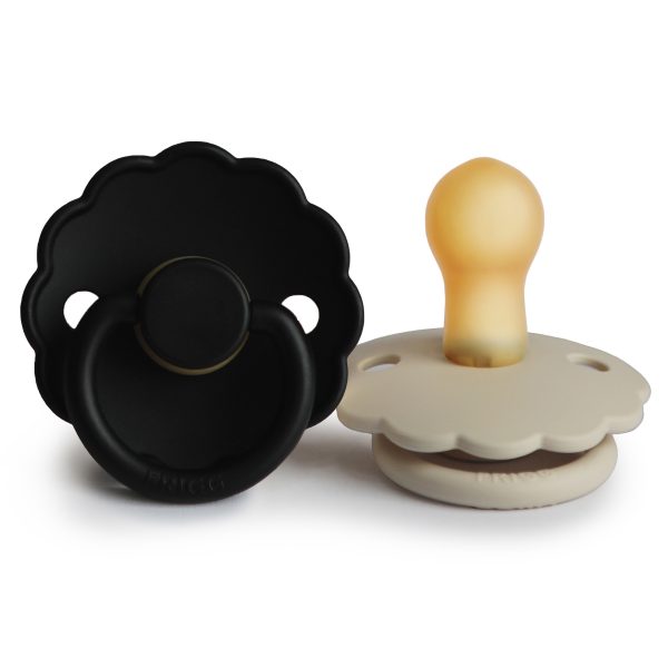 Daisy latex pacifier - Black/Cream